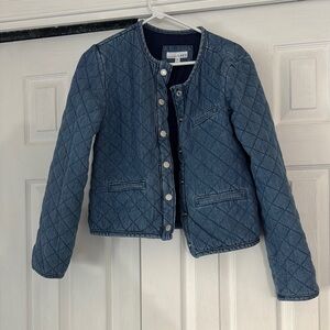 J. Crew Blue Jean Jacket Quilted Cropped